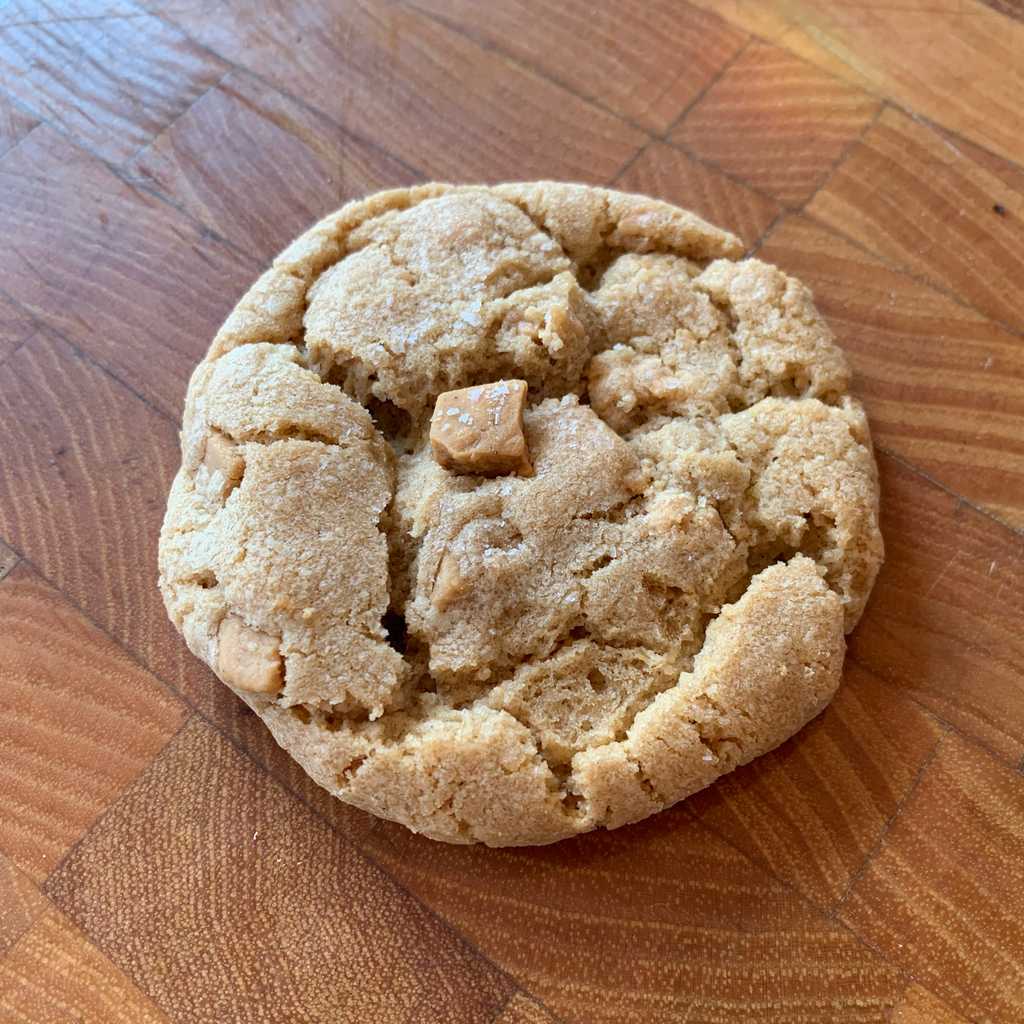 Peanut butter cookies seem to come in two varieties. One is greasy and exploding with peanut flavor. The other is crisper but tends to be a little bland. I think I found the middle-ground here. They are not greasy, but crisp around the edges, and they will punch you in the mouth with peanut flavor. The addition of cinnamon brings an extra layer of complexity, and reminds me of a frequent childhood snack — a Honey Maid graham cracker slathered in creamy JIF peanut butter.