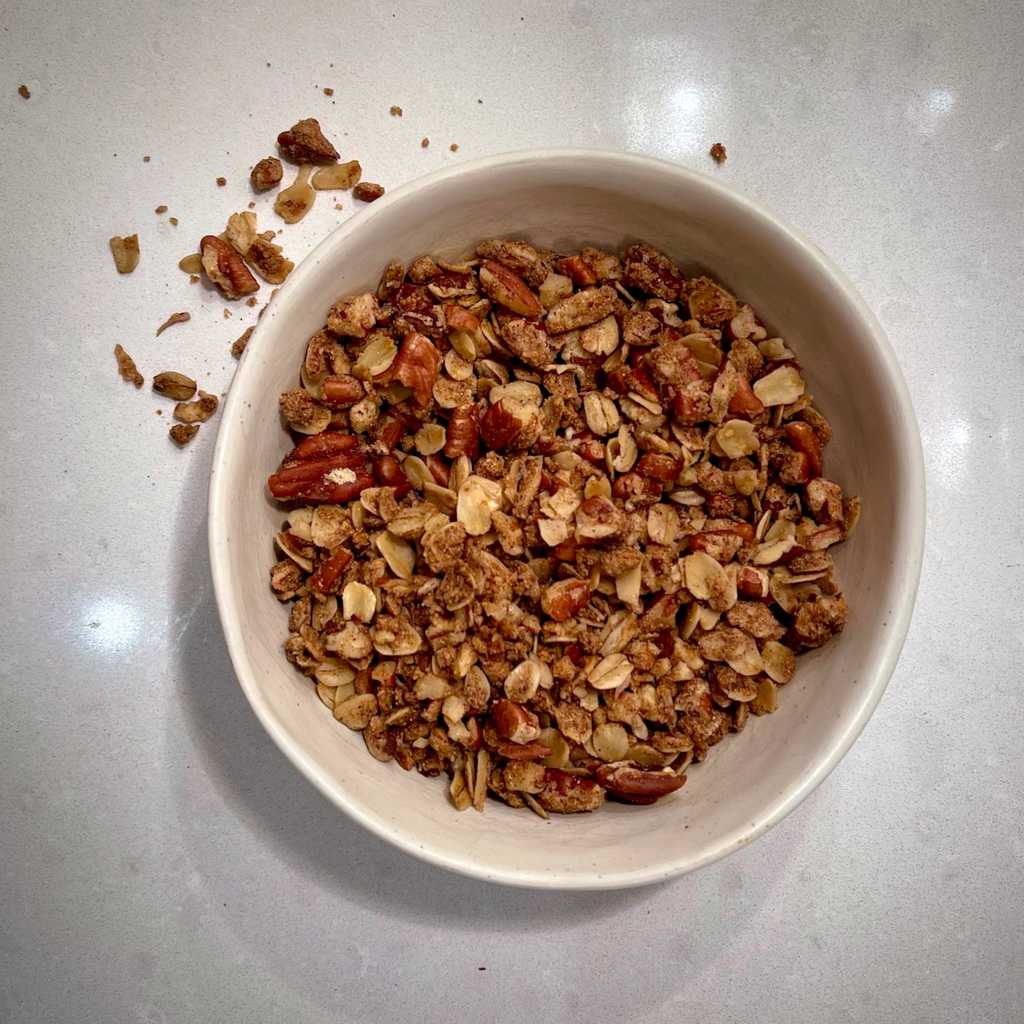 Crumble this on anything that needs some spicy autumnal warmth and crunch, or fold it into cookies like my Pumpkin Pecan Crunch Boulders.